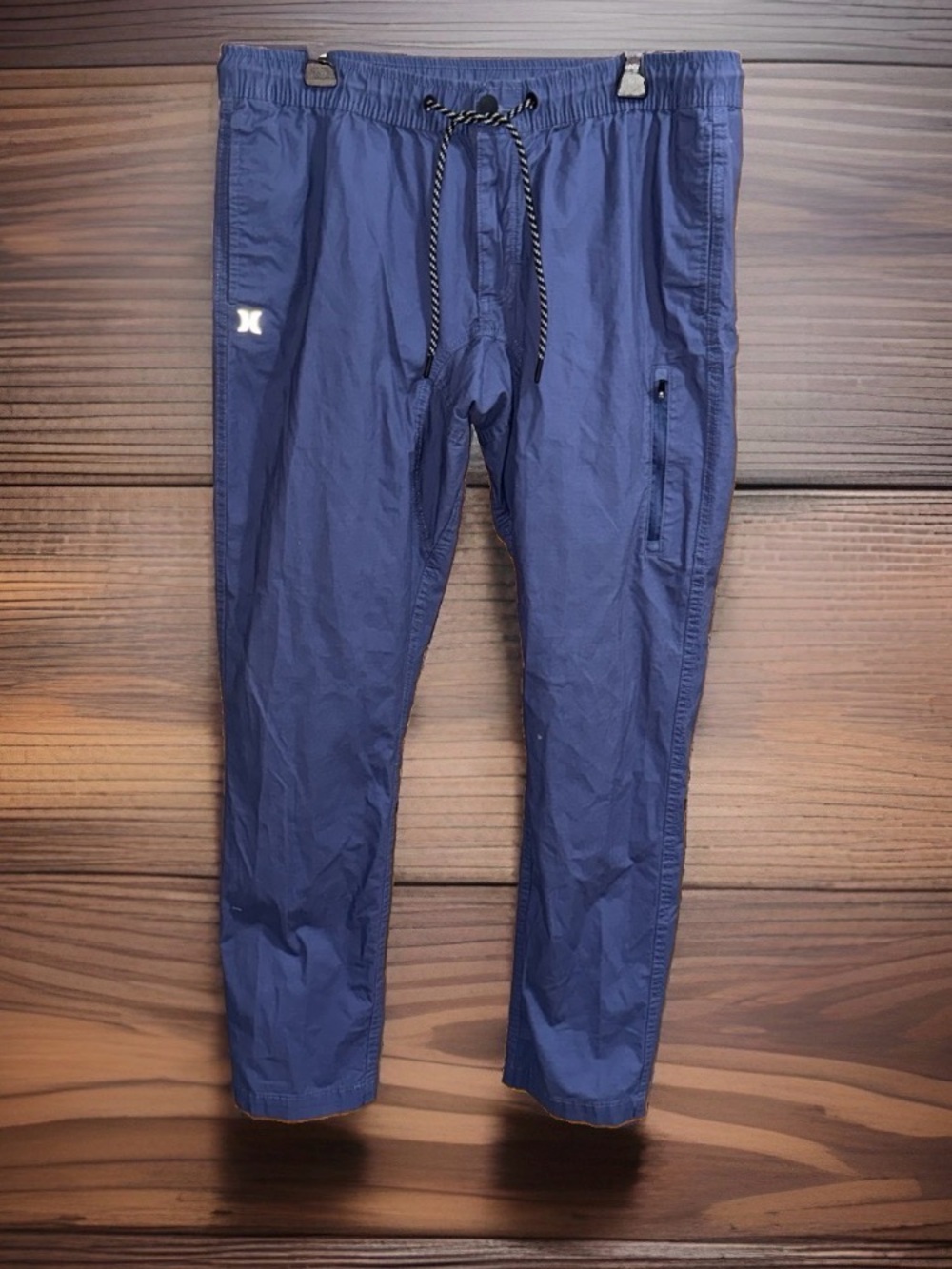 Hurley Men's Navy Blue Jogger Pants with Drawstring & Tech Pocket-XL-EC